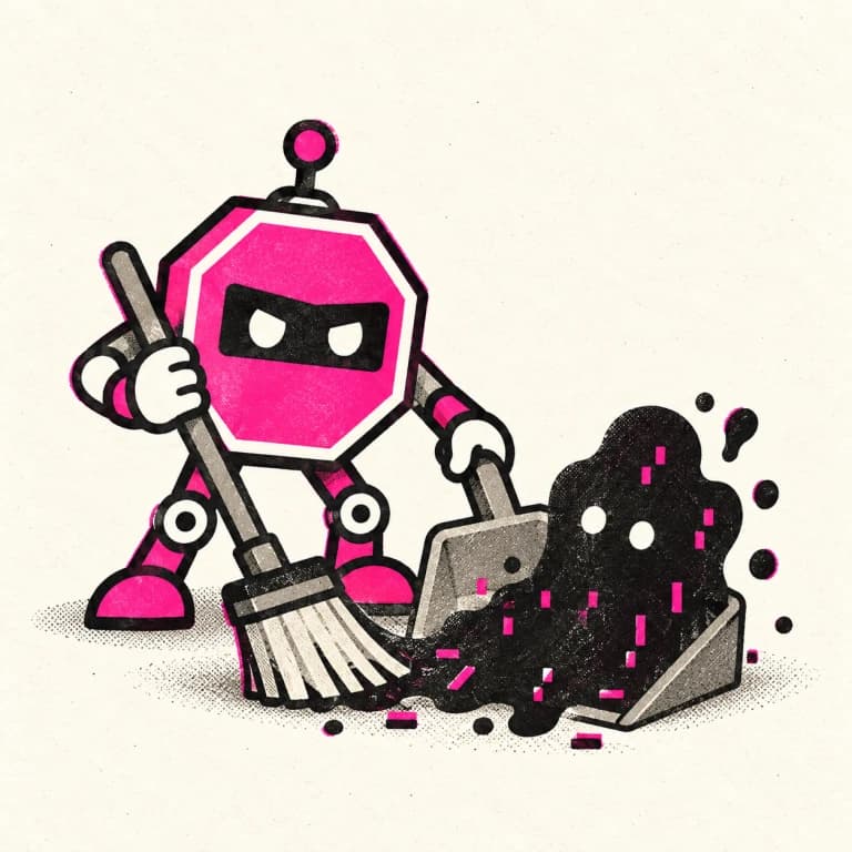 stopslop robot and slop mascot